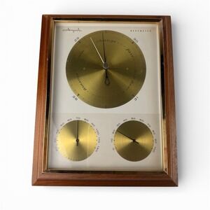 🇺🇸 Vintage Airguide Weather Station Barometer Thermometer Hygrometer Wood